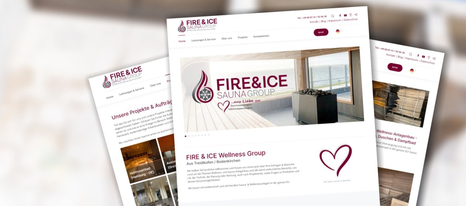 Webdesign-Projekt Wellnessanlagenbauer "fire-ice-wellness.com"